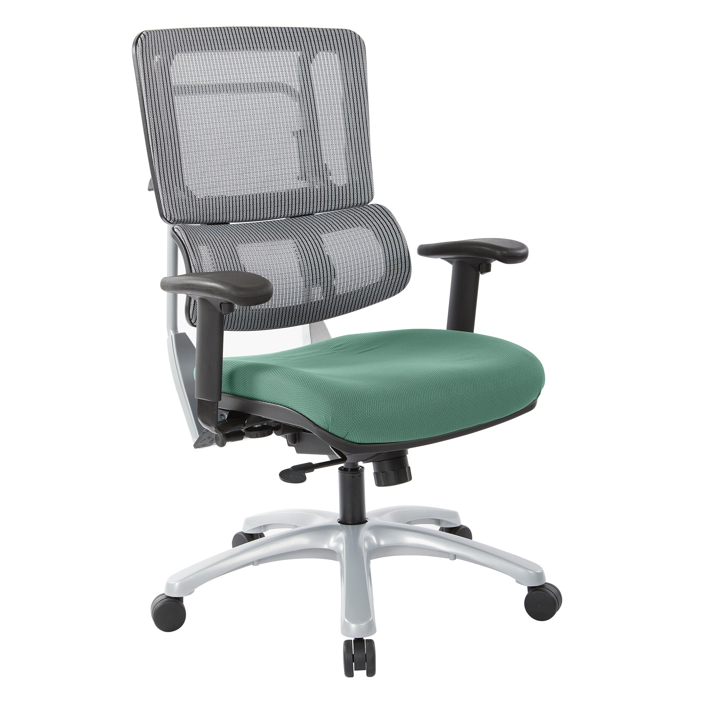 Vertical Grey Mesh Back Chair with Silver Base 1